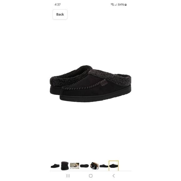 New 9-10 Dearfoams Memory Foam Black Grey Slip On Slippers House Shoes NWT - Picture 1 of 11